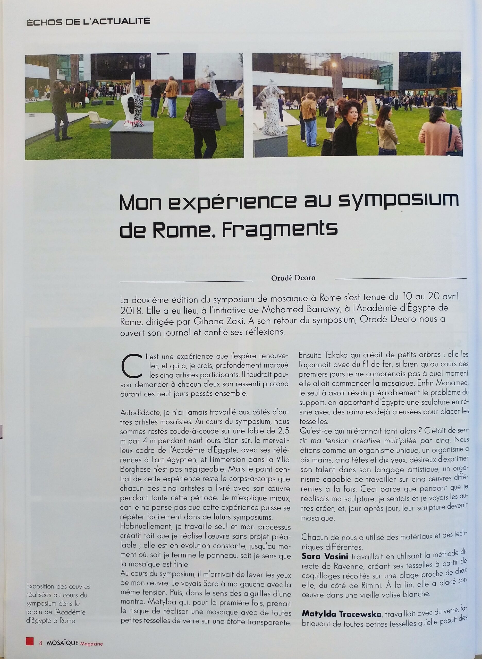 Un mio articolo per il semestrale francese Mosaique Magazine