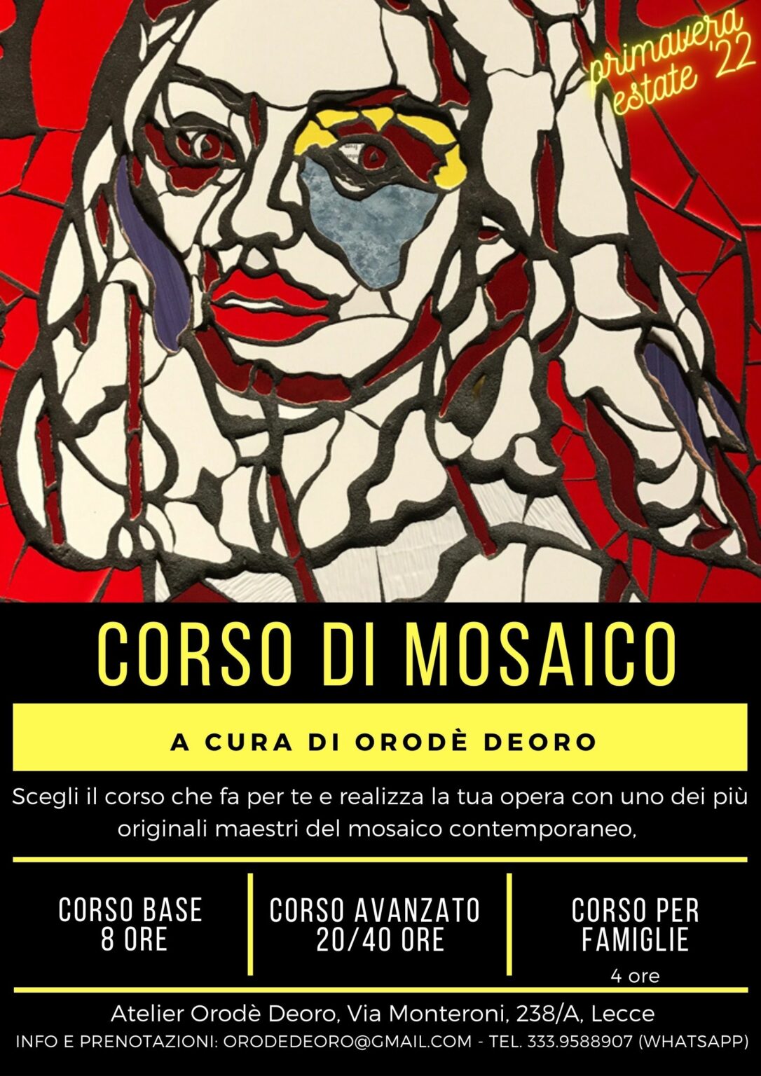 CORSO DI MOSAICO. Crea la tua opera, nel mio atelier, a Lecce!!!