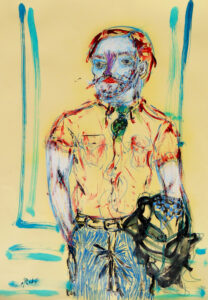 Gigolò. Mixed media on paper. Cm 70x100. 2023