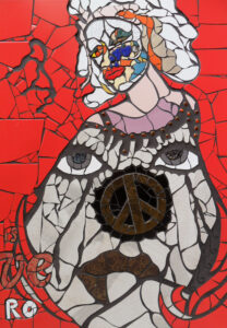 La femme. Ceramic mosaic and grout on panel. Cm 70x100