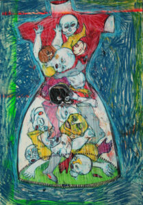 Manichino. Mixed media on paper. Cm 70x100