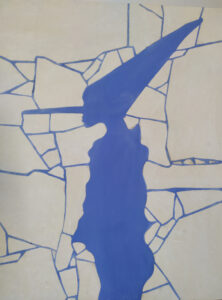 Pinocchio. Leccese stone and grout on panel. Cm 50x70. 2022