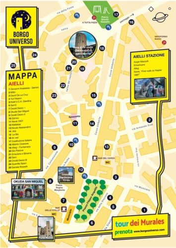 Mappa murales Aielli con mie opere